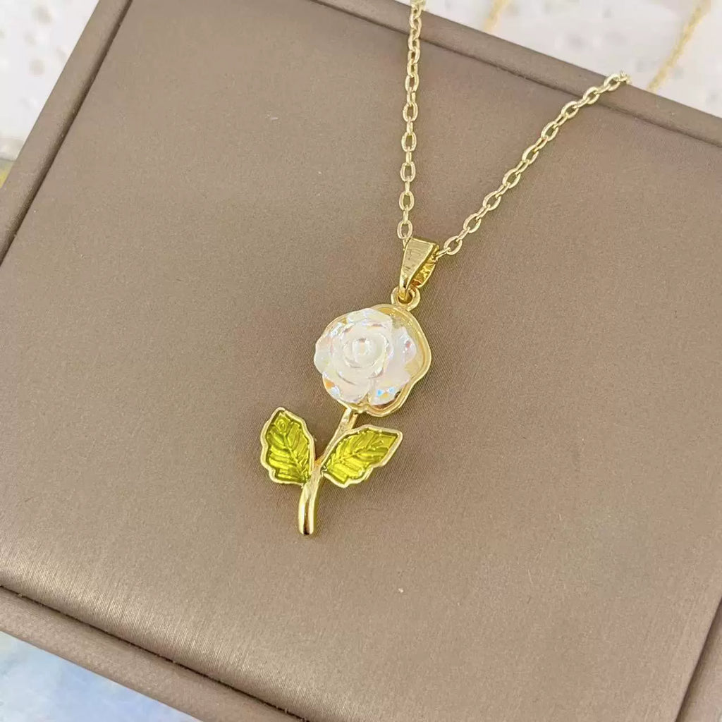 Laser-Cut Gardenia Pendant Necklace