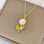 Laser-Cut Gardenia Pendant Necklace