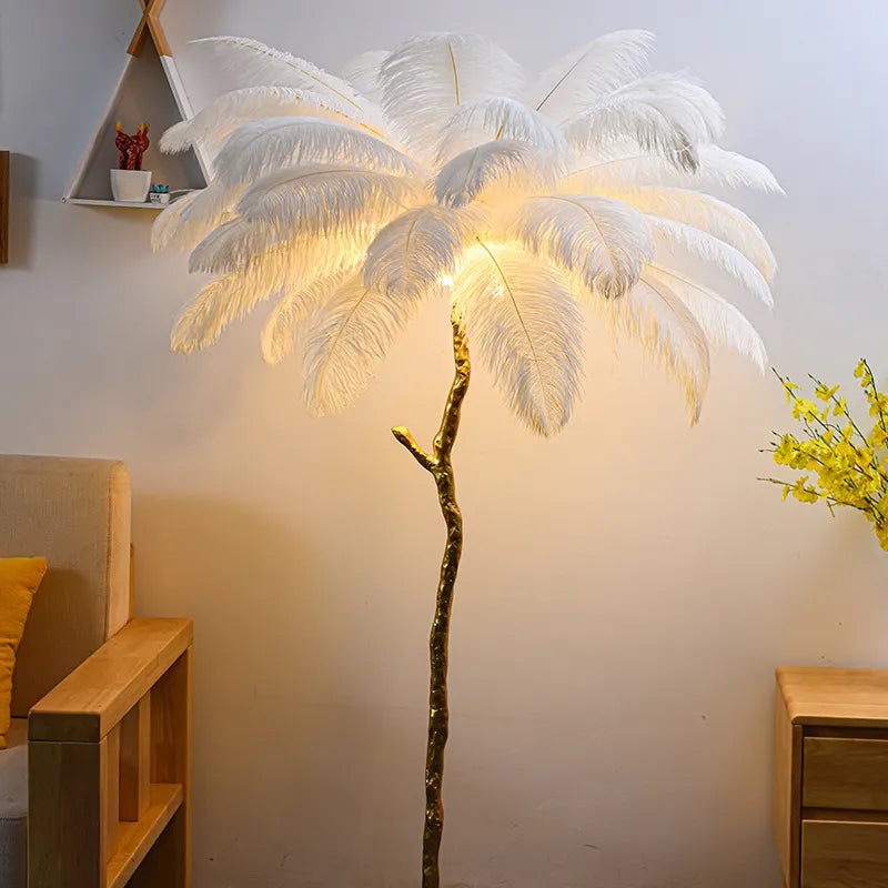 Copper Elegance Feather Lamp