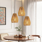 Set of 3 Handcrafted Hemp Rope Pendant Lights