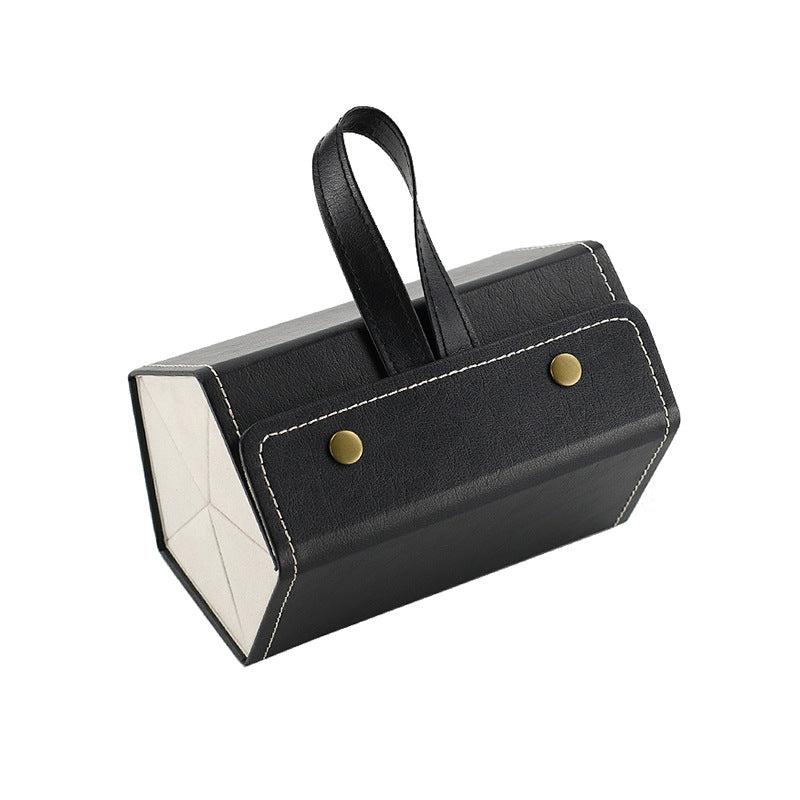 Foldable PU Leather Sunglass Case, Holds 5 Pairs for Travel