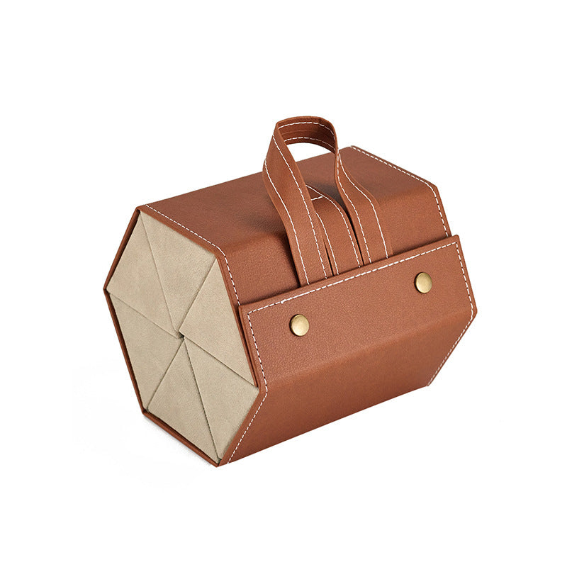 Foldable PU Leather Sunglass Case, Holds 5 Pairs for Travel