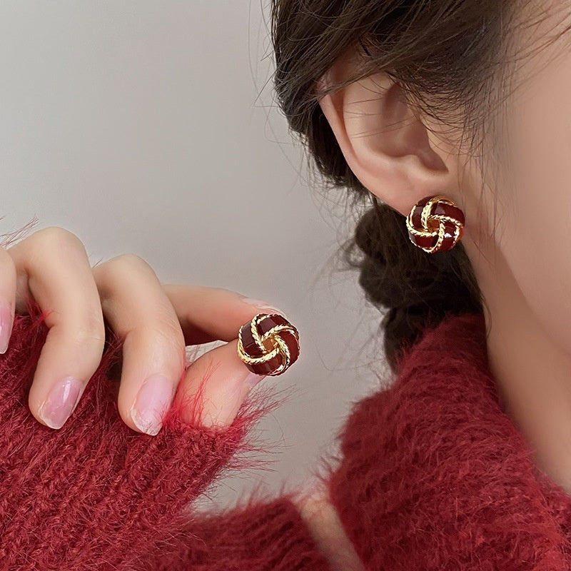 Vintage Copper Block Earrings for Women