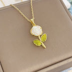Laser-Cut Gardenia Pendant Necklace