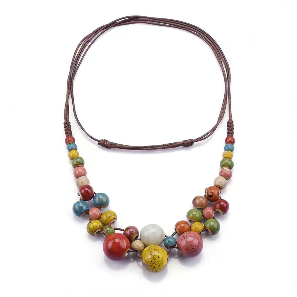 Handcrafted Ethnic Style Beaded Necklace