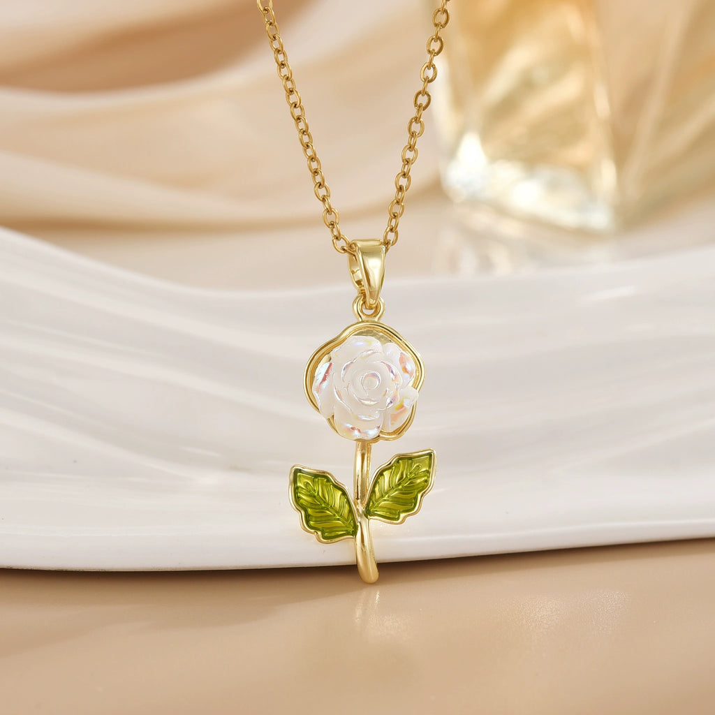 Laser-Cut Gardenia Pendant Necklace