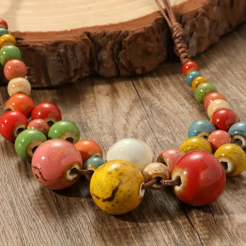 Handcrafted Ethnic Style Beaded Necklace