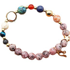 Natural Stone Zodiac Bracelet, Hemp Stone Planets & Constellations