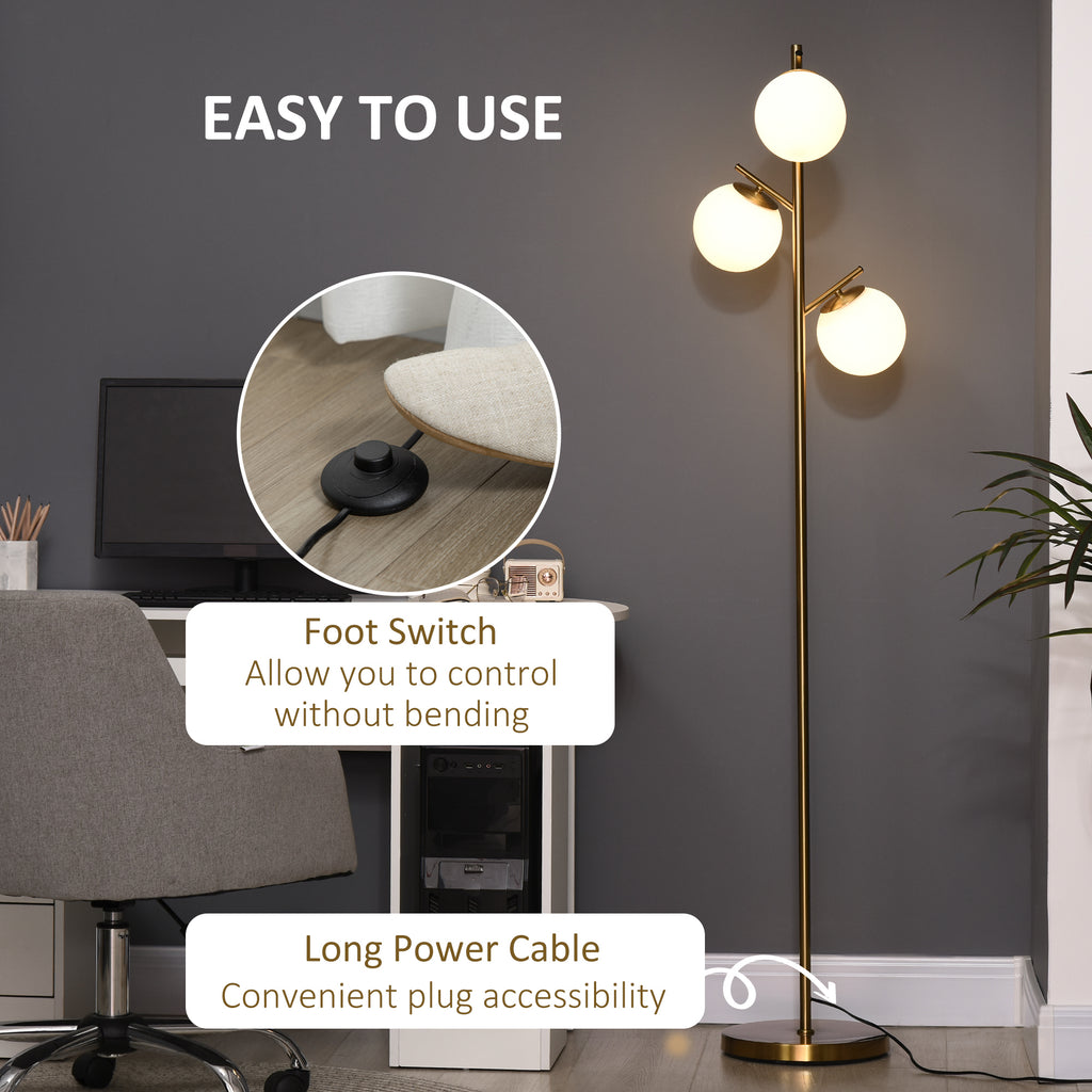 Gold 3-Light Floor Lamp