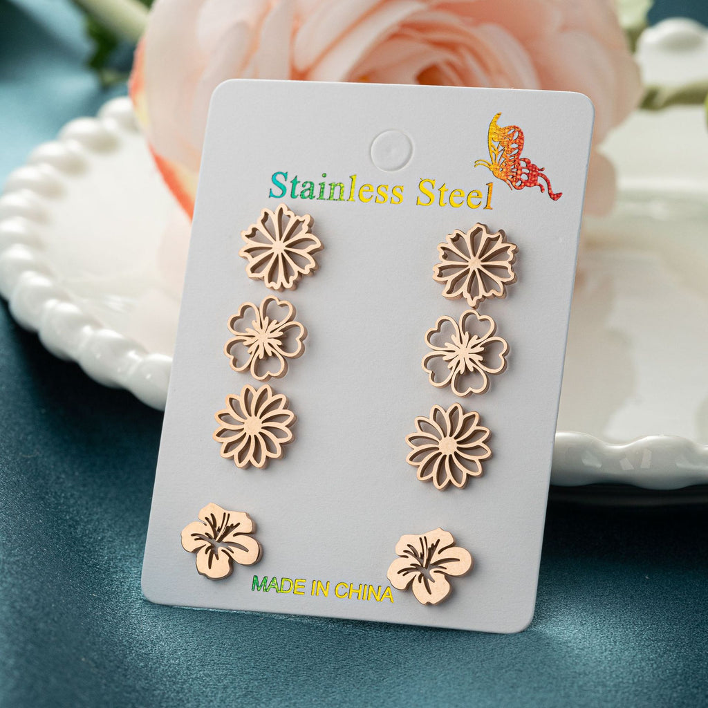 Gold & Rose Gold Simulated Stud Earrings