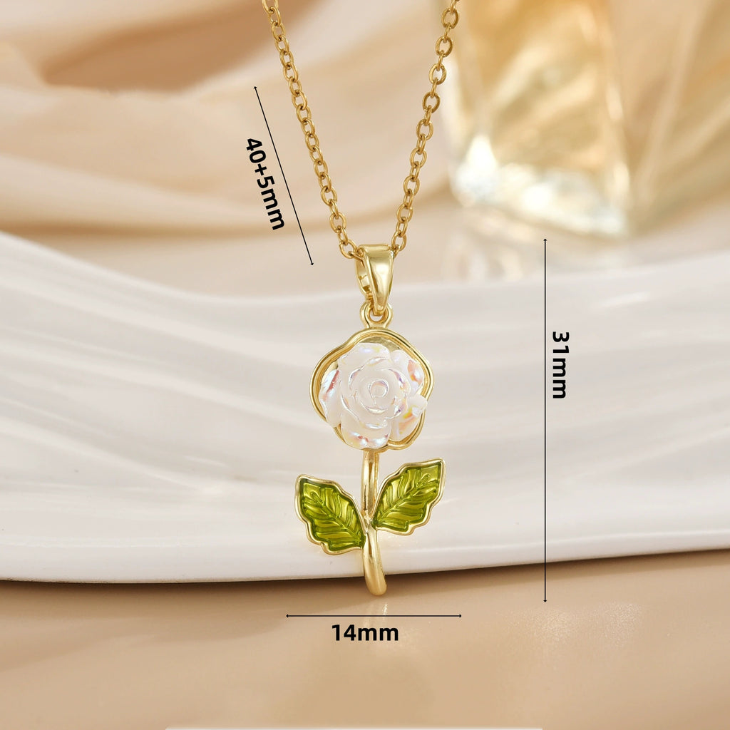 Laser-Cut Gardenia Pendant Necklace