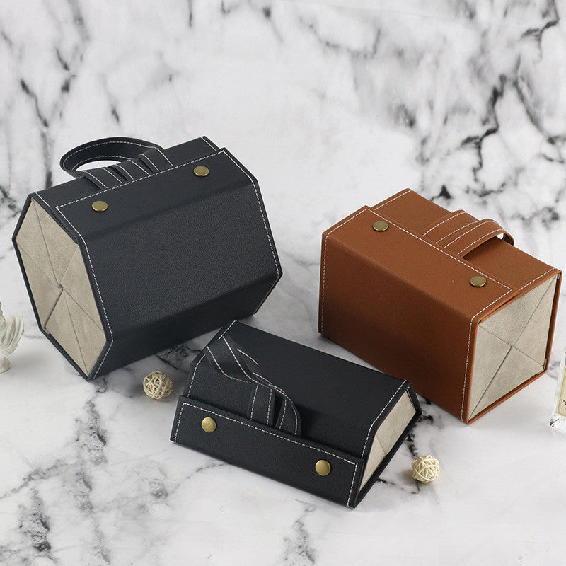 Foldable PU Leather Sunglass Case, Holds 5 Pairs for Travel