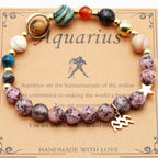 Natural Stone Zodiac Bracelet, Hemp Stone Planets & Constellations