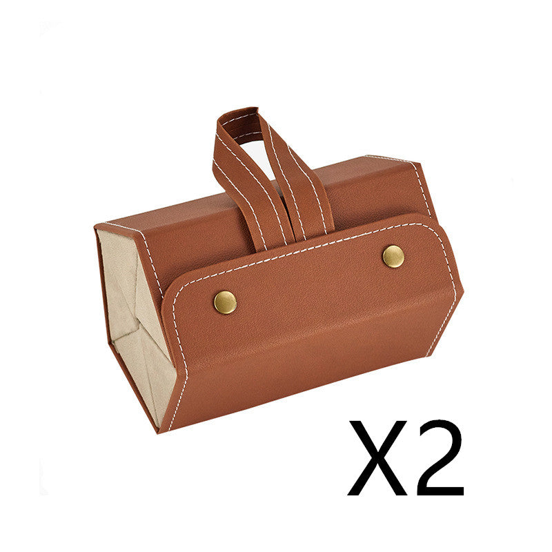 Foldable PU Leather Sunglass Case, Holds 5 Pairs for Travel