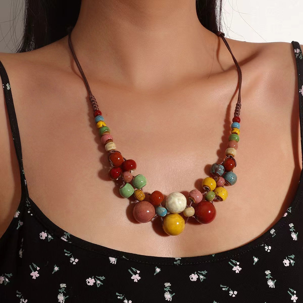 Handcrafted Ethnic Style Beaded Necklace