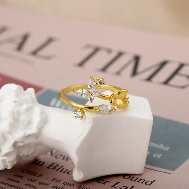 Bloom Chic Adjustable Zircon Ring