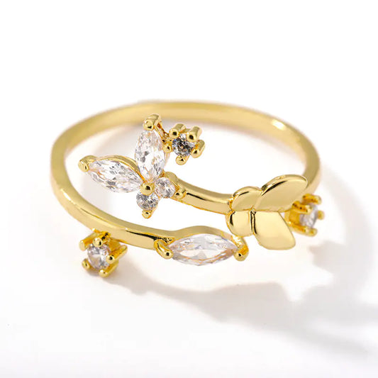 Bloom Chic Adjustable Zircon Ring