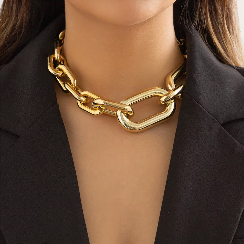 Vintage Gold Chunky Link Chain Necklace