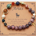 Natural Stone Zodiac Bracelet, Hemp Stone Planets & Constellations