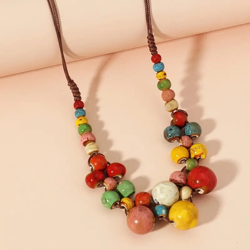Handcrafted Ethnic Style Beaded Necklace