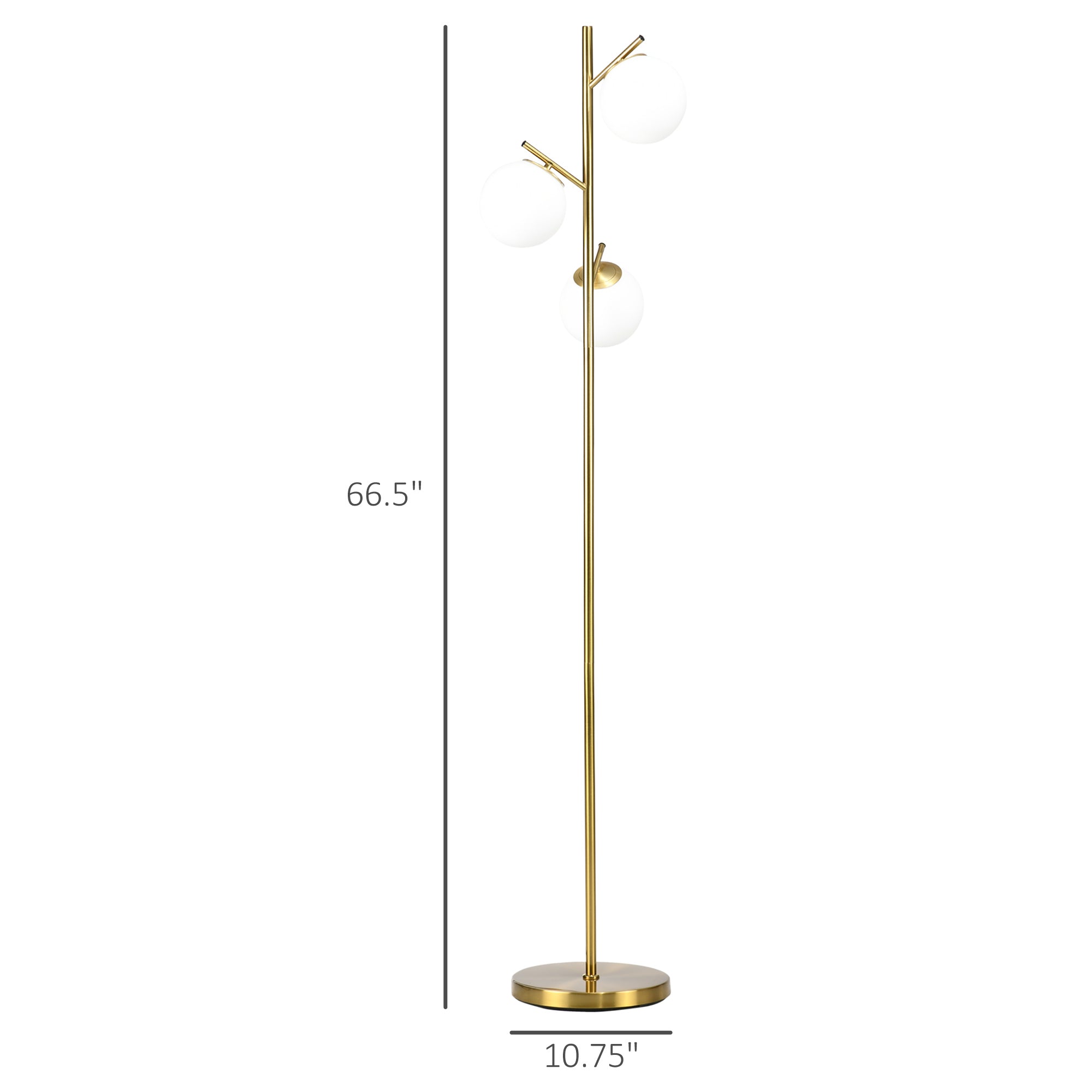 Gold 3-Light Floor Lamp