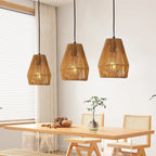 Set of 3 Handcrafted Hemp Rope Pendant Lights