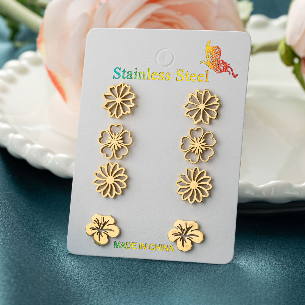 Gold & Rose Gold Simulated Stud Earrings