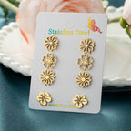 Gold & Rose Gold Simulated Stud Earrings