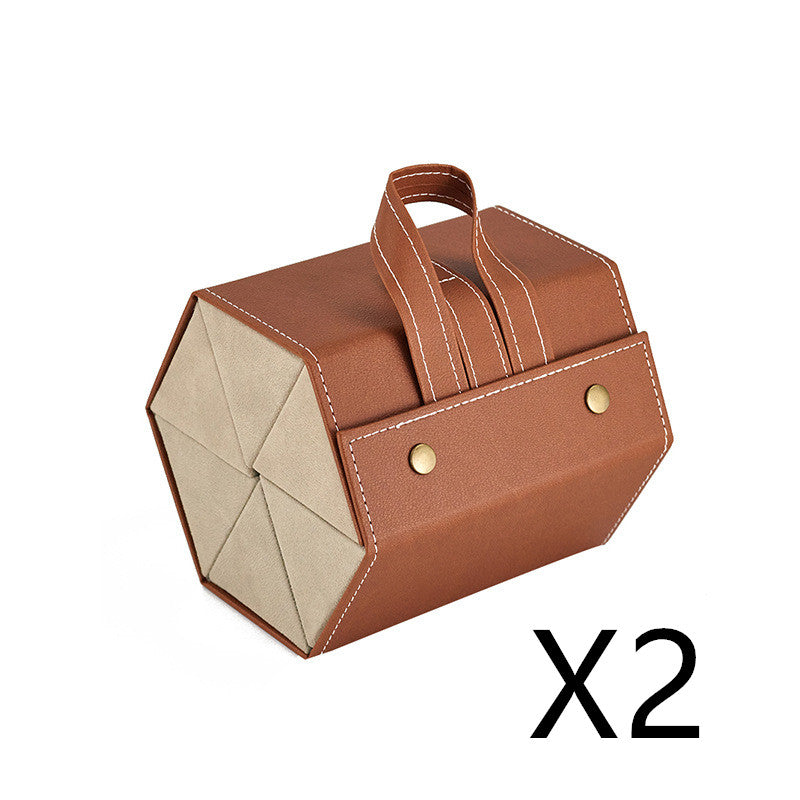 Foldable PU Leather Sunglass Case, Holds 5 Pairs for Travel