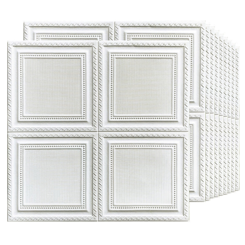 3D Self-Adhesive Wall Stickers, White Wood Plank Design