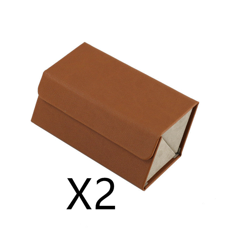 Foldable PU Leather Sunglass Case, Holds 5 Pairs for Travel