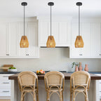 Set of 3 Handcrafted Hemp Rope Pendant Lights