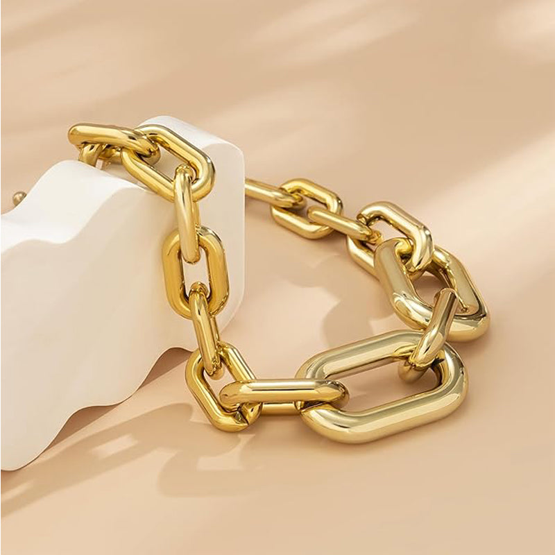 Vintage Gold Chunky Link Chain Necklace